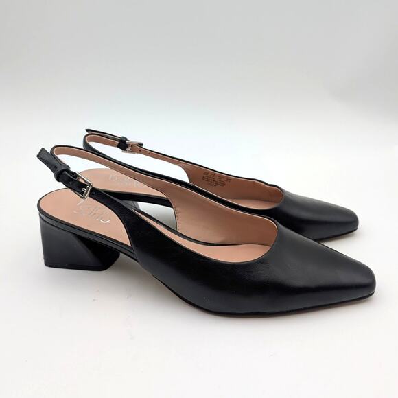 Franco Sarto Jacer Block Heel Slingback Pump Women's Black Size US9M EU40 - Picture 3 of 12